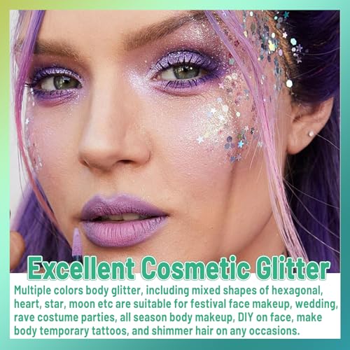 Allstarry Glitter Holográfico Grosso Corporal 4 Cores Cosméticos Rosto Glitter Sombra Maquiagem Sere