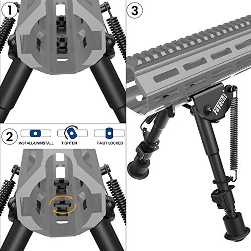 Feyachi B13 Bipod karabinowy 6-9 cali Regulowany taktyczny bipod Picatinny z krętlikiem do szyn Weaver i Picatinny do karabinu Softair itp