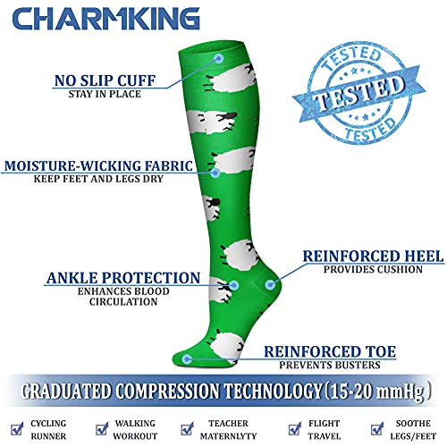 Image of Compression Socks (7 Pairs), 15-20 mmhg is BEST Graduated Athletic & Medical for Men & Women, Running, Flight, Travel, Nurses, Pregnant - Boost Performance, Blood Circulation