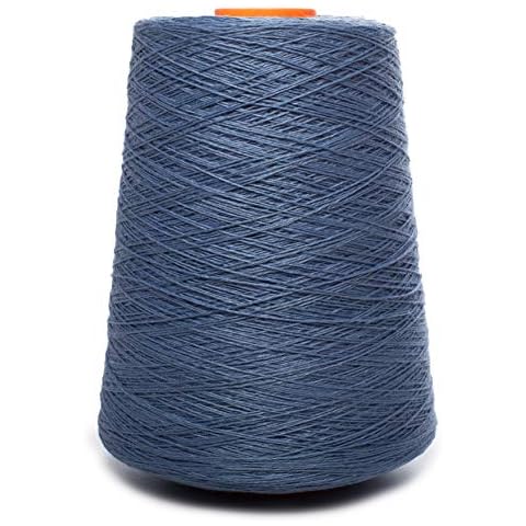 Lusie's Linen Yarn - 100% Linen - 1.15 lb (18oz) Cone - Grayish Blue - for Weaving, Crocheting, Knitting, Embroidery (3-PLY) Cover