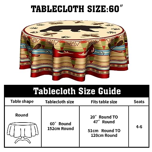 Rustic-Cabin-Bear-Tablecloth-Round-Vintage-Lodge-Bear-Table-Cloth-60-Farmhouse-Country-Style-Wildlife-Animal-Table-Cover-for-Kitchen-Camping-Banquet-Dining Rustic Cabin Bear Tablecloth Round Vintage Lodge Bear Table Cloth 60 Farmhouse Country Style Wildlife Animal Table Cover for Kitchen Camping Banquet Dining