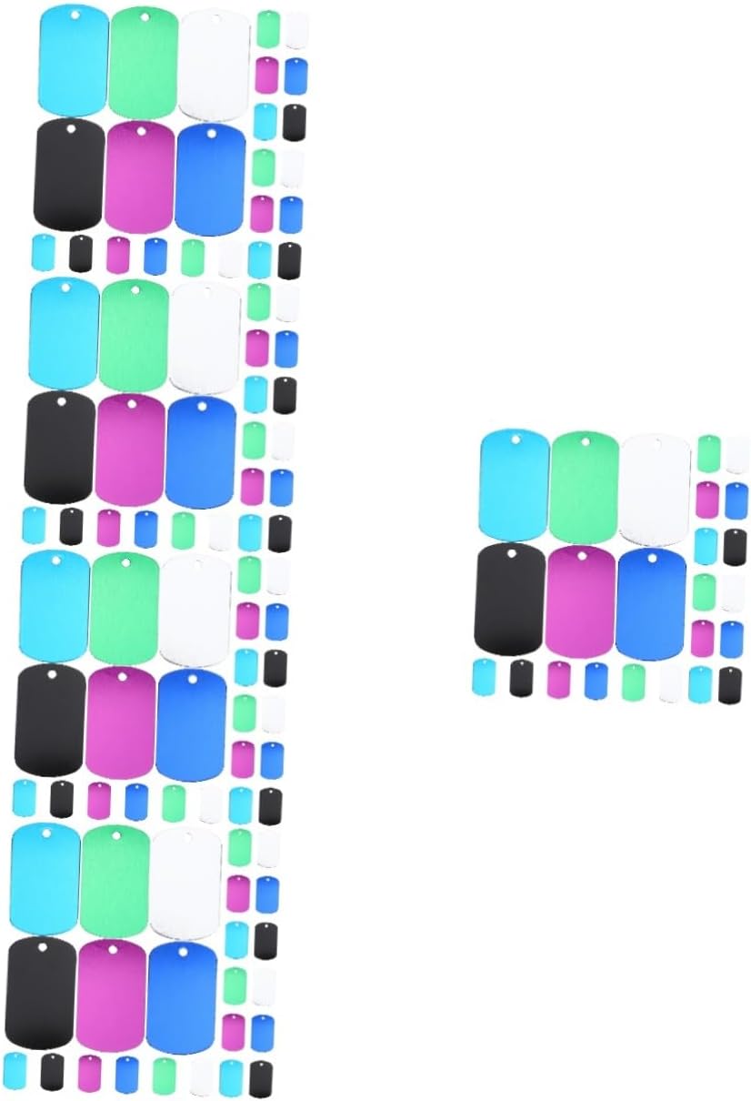 120pcs Blank Pet Id Tags Alloy Dog Tags for Custom Pet Nameplates Glossy Color for Crafts Dog and Cat Owners