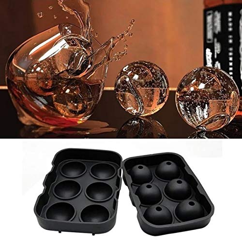 Forma De Gelo De Silicone Bola Esfera Bar Whisky 6 Esferas