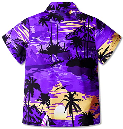 Image of Betusline Girls' and Womens' Hawaiian Shirt Blouse Button Down Beach Shirts | Casual breathable and comfortable Short Sleeve V-Neck Floral Tropical Blouse