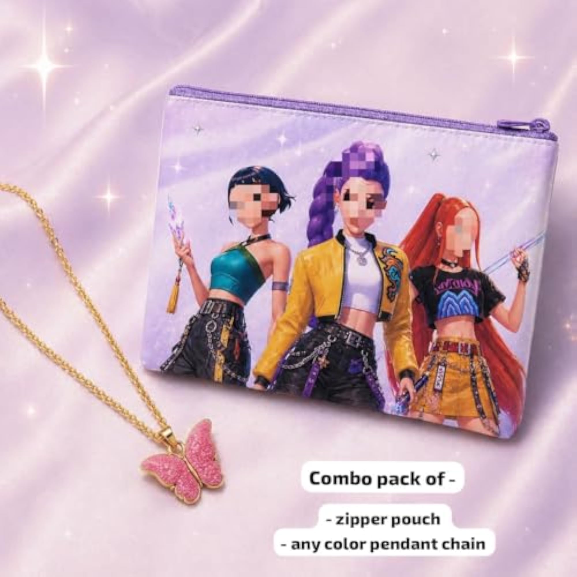 Multi Utility Zipper Pouch for Girls, School Stationery Organizer
