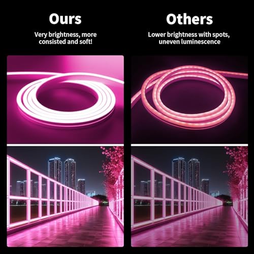 Image of HEADLY 16.4 Feet LED Neon Strip Lights, with 12V Adapter, Waterproof IP65, Silicone Flexible Rope Light for Home Wall Decor | Neon Lights | 5 Meter |