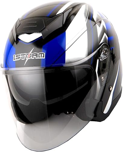1Storm Casco de motocicleta abierto para scooter, clásico Knight Bike, lente dualvisera de sol HJK526