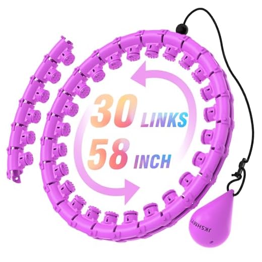 JKSHMYT Weighted Hula Circle Hoops for Adults Weight Loss, Infinity Fit Hoop Plus Size, 30 Detachable Links, Exercise Hoop for Women and Beginners (Purple)
