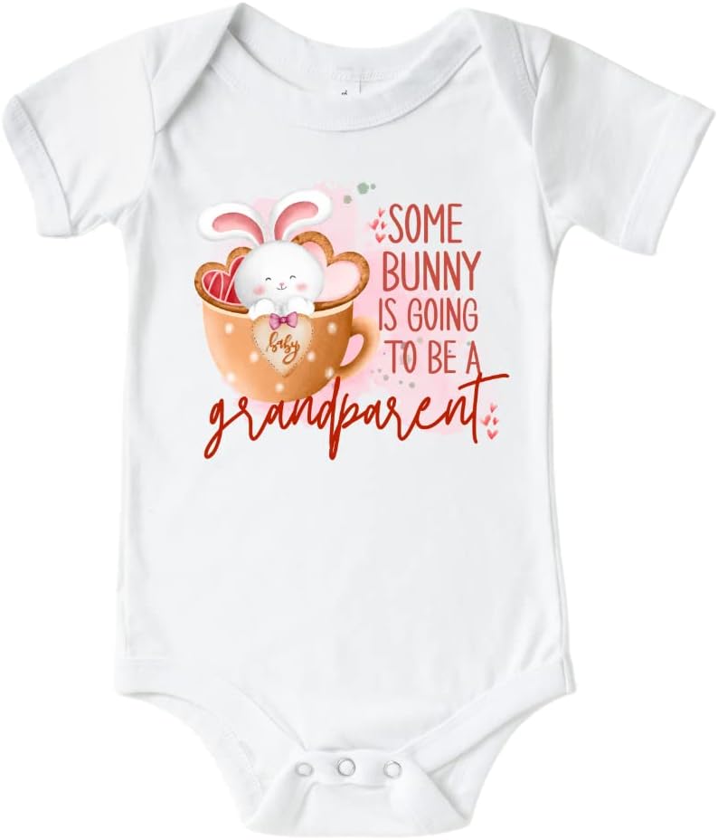 Some Bunny Is Going To Be A Grandparent Easter Baby Announcement Onesie. Hatching Soon Pregnancy Announcement Gifts to Grandparents. Surprise Easter Baby Reveal Ideas For Grandma and Grandpa To be.