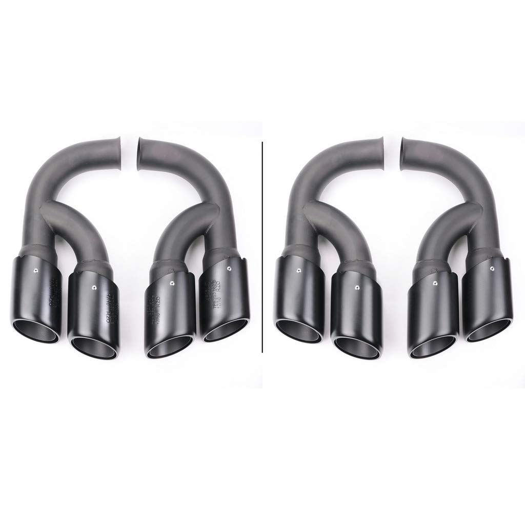 Wotefusi Matte Black Stainless Steel Exhaust Tips Long Pipe for Porsche Cayenne V6 2011-2014 12 13