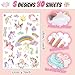 Teling 48 Sheets Unicorn Stickers 1500+ Cute Waterproof Stickers Wall Decal Self Adhesive Decals Party Decor Class Rewards Decals for Laptop Bottles Scrapbook Skateboard Computer