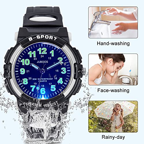 Juboos 7 Color Kids Watches,Children Analogue Quartz Watch For Boys Girls Kids Waterproof Time Teach Watches, Sport Outdoor Wrist Partner 5-16 - 3