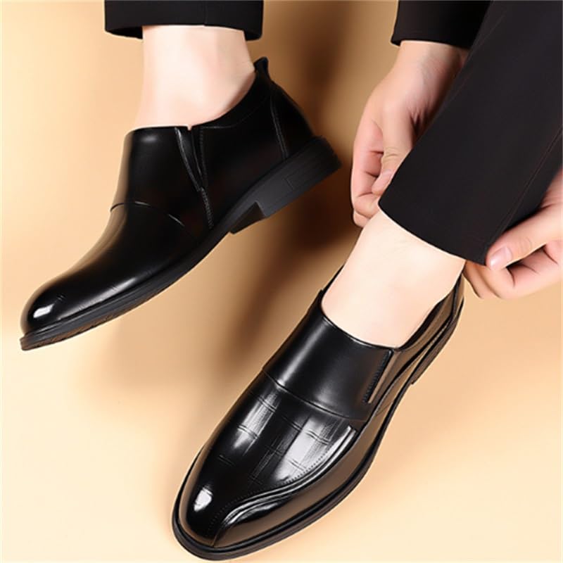 Men's Leather Shoes Business Casual Dress Shoes Vintage Classic Fashion Versatile Shoes Slip On Polished Craft Smooth Lines Clear Texture Rubber Sole Comfortable Breathable2