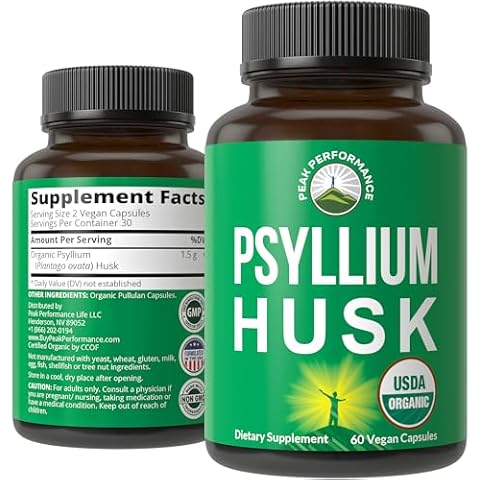 Peak Performance Psyllium Husk Vegan Capsules Cover