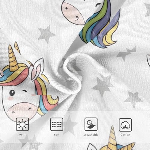 CHIFIGNO Briefs for Boys Cute Cartoon Unicorns White Cotton Boys' Underwear Breathable Soft Underwear Briefs3
