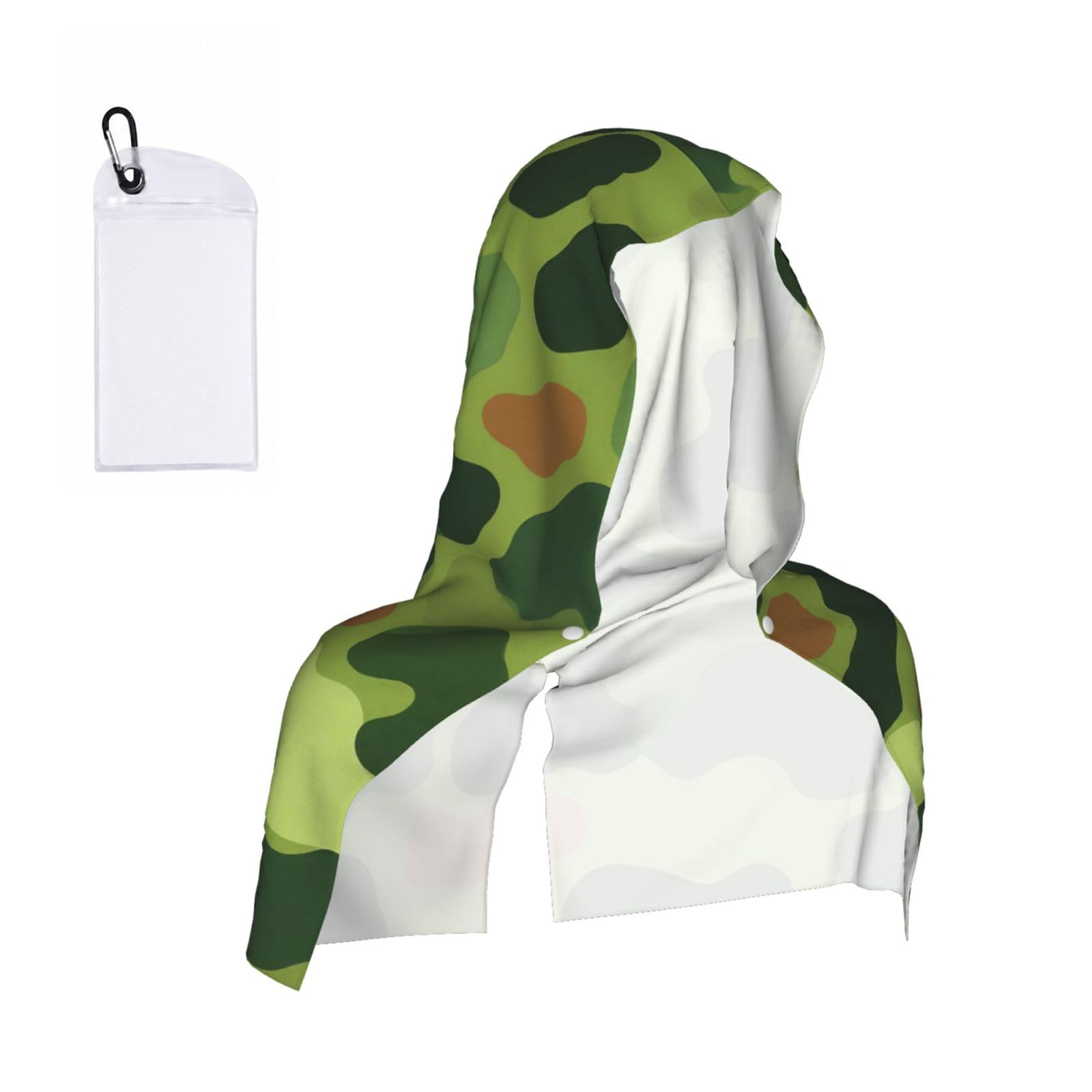 CNTDBU Classic Camo Cooling Towel Hooded-Instant Chill Neck Cover for Sports, UV Cooling Rag for Running Gym