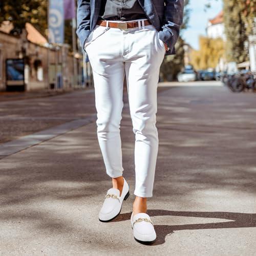 Image of Meijiana Men's Fashion Classic Microfiber PU Leather Loafers and Weeding Dress Shoes for Men