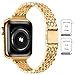 QUNDAXI Slim Watch Band Compatible with Apple Watch 42mm 46mm Metal Stainless Steel Watchband Suitable for iWatch series 10 Women Luxury Strap (Gold, Series 10 42mm)
