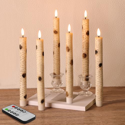 Velas LED de abedul para cenas románticas y decoración de mesas elegantes con luces de candelabro