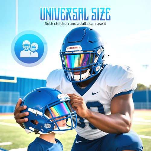 Image of Football Helmet Visor for Helmets, Impact-Resistant Eye Protection for Youth & Adult Football Players