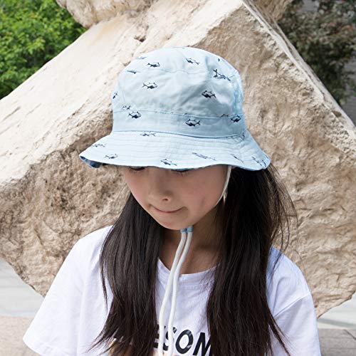 Durio Baby Sun Hat Summer Beach Upf 50+ Sun Protection Baby Boy Hats Double Sides Toddler Sun Hats Cap For Baby Girl Kid Bucket Hat A Blue 20.5"(52Cm)/2-4 Years #TOP2