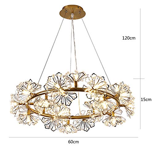 Lustre en cristal LiChA plafonnier design 25 feux or moderne