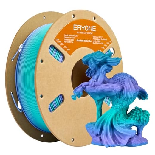 ⚡ ERYONE Matte Gradient Rainbow 3D Printer PLA Filament 1.75 +/- 0.03mm, Matte Multicolor Filament PLA 1KG(2.2LBS) Spool, Dreamland (Blue Green Purple)