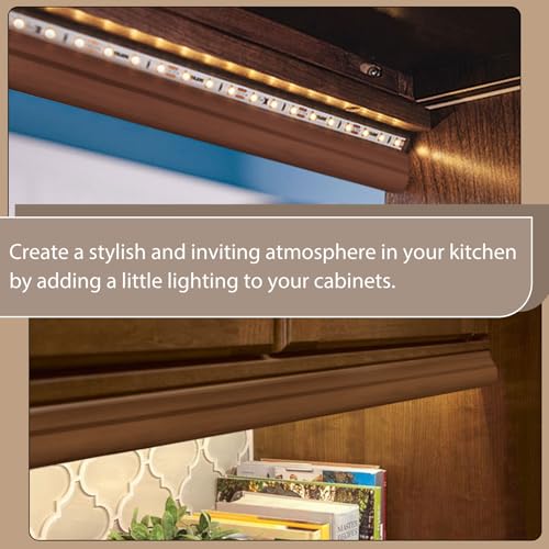 Image of DoubleFill 2 Pack 47 inch Kitchen Cabinet Light Rail Molding 1-3 /8 inch Wide x 7 /8 inch Trim Wood Unfinished Kitchen Cabinet Molding for DIY Cabinetry, Poplar, 94 inch Total