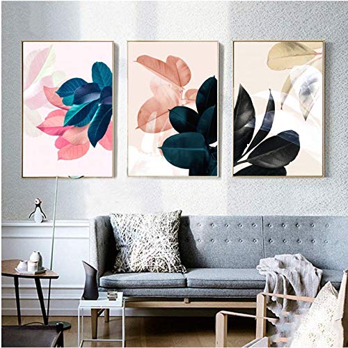 Décoration de la maison avec une toile imprimée de feuilles pour grand mur nu