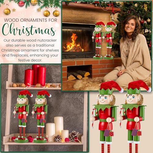 Figurine casse-noisette en bois pour décoration de table de Noël - 5