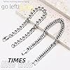 GAUEIOUR 2 Pcs Cuban Link Bracelet,Silver Sturdy Stainless Steel Cuban Link Chain for Men Women Jewelry Set,Figaro Chain Bracelets Franco Wrist for Boyfiend Lover #3