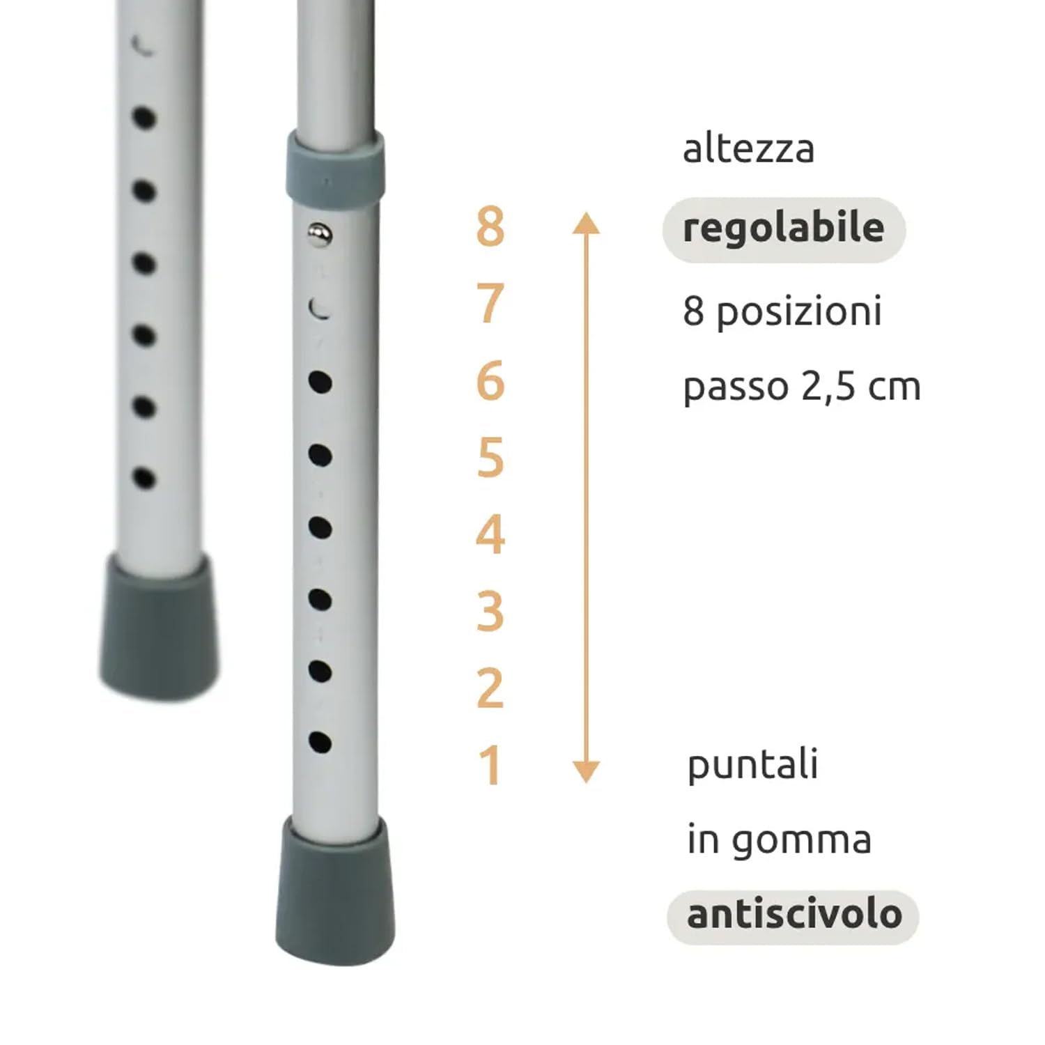 GOVITA - Andador para ancianos, andador para ancianos, carro para caminar, andador plegable de aluminio anodizado (4 puntales)