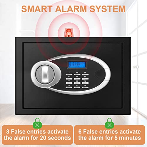 0.5 Cubic Fireproof Small Safe Box For Money, Fireproof Box With Electronic Keypad Key, Security Digital Home Safe For Money Firearms Medicine Valuables #TOP7