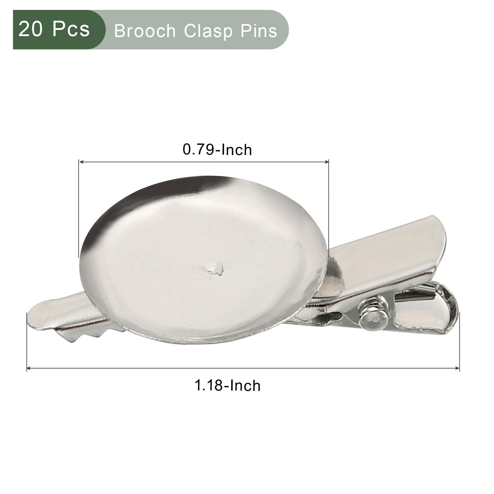 YOKIVE 20 Pcs Brooch Clasp Pins, Disc Base Blank Trays Clips, Sewing Badges Craft, Great for Art Home, Shop - Image 2