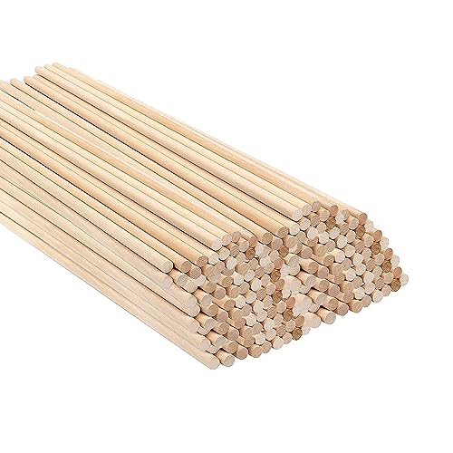 60 Bastoncini Di Legno Naturale Per Fai Da Te - Perfetti Per Artigianato, Aquiloni E Lavoretti Creativi (40cm X 0,4cm)