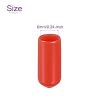 Vista 4 de DMiotech Paquete de 80 protectores de rosca de tornillo rojo ID de 1/4 pulgadas (0.236 in) tapas de goma para pernos de tornillo para tuberías