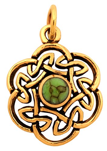 Germanenschmuck Nuada Celtic Knot Turquoise (Bronze Pendant)