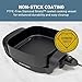 West Bend Electric Skillet, Family-Sized 3-Inch Deep Fry Pan with Diamond Shield Scratch-Resistant Non-Stick Finish Grease Channel and Tilt Leg, 12-Inch, Black
