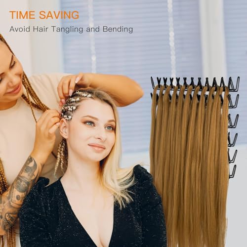 Soporte de extensión de cabello de altura variable con 120 pinzas 4