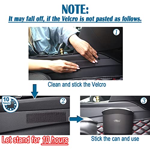 AMEIQ Car Trash Can, Plastic Garbage Bin, Absolutely Best Waste Rubbish Litter Container for Vehicle Office Study Room (Upgraded Adhesive) - Thumbnail 5