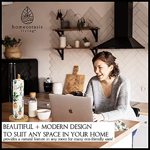 Homeostasis Living | Bamboo Paper Towel Holder Countertop | Natural Wood Paper Towel Holder, Standing Paper Towel Dispenser, Napkin Holder, Kitchen Towel Holder, Reusable Paper Towels Stand Dispenser #TOP5