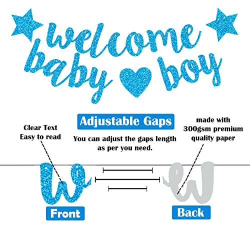 Party Propz Welcome Baby Boy Decorations - 43 Pcs Blue Balloons For Welcome Baby Boy Party | Welcome Home Baby Boy Decorations | Baby Boy Balloons | Welcome Baby Banner | Baby Gender Reveal Balloon #TOP3