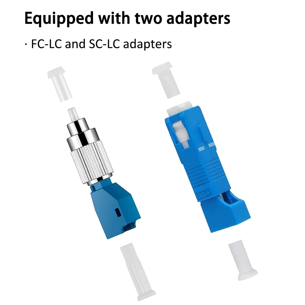 Localizador Visual de Fallos 100mW para Fibra Óptica, Probador de Cable de Fibra Óptica con Adaptador de FC-LC y SC-LC, Kit de Prueba para Redes LC/FC/SC/ST