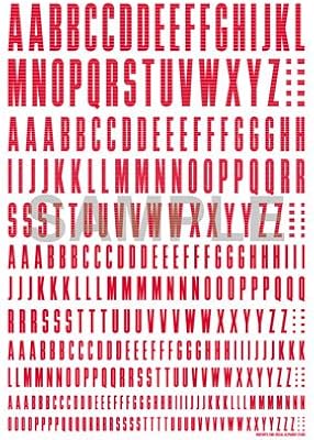 HiQ Parts CND 1 Sheet Decal Alphabet Red Input Plastic Model Decals CNDA-RED