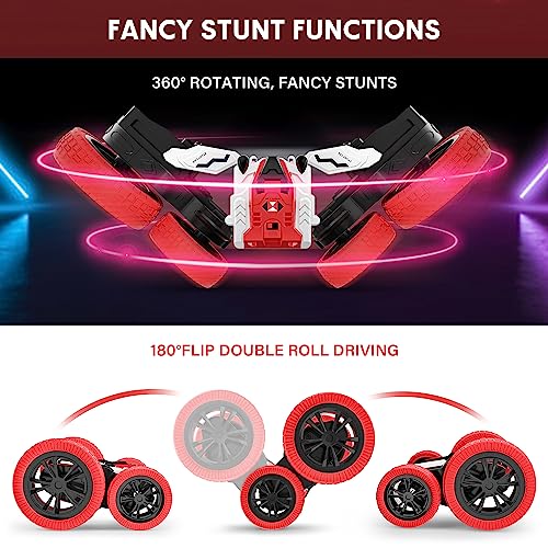 Remote Control Car, Double Sided RC Car, 4WD Off-Road Stunt Car with 360° Flips, 2.4Ghz Indoor/Outdoor All Terrain Rechargeable Electric Toy Cars Gifts for Boys Kids 3 4 5 6 7 8 9+ Year Old - Image 5