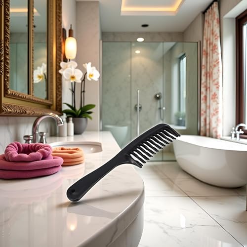 Peine desenredante negro para cabello rizado y largo miniatura 3