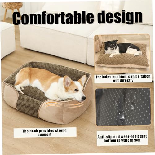 Lit pour chien petit lit rectangulaire avec coussin peluche canapé lavable - 6