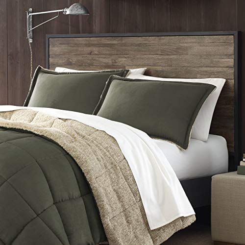 Image of Eddie Bauer - Twin Comforter Set, Reversible Sherpa Bedding with Matching Shams, Cozy & Warm Home Decor, Oeko-Tex Certified (Sherwood Green, Twin)