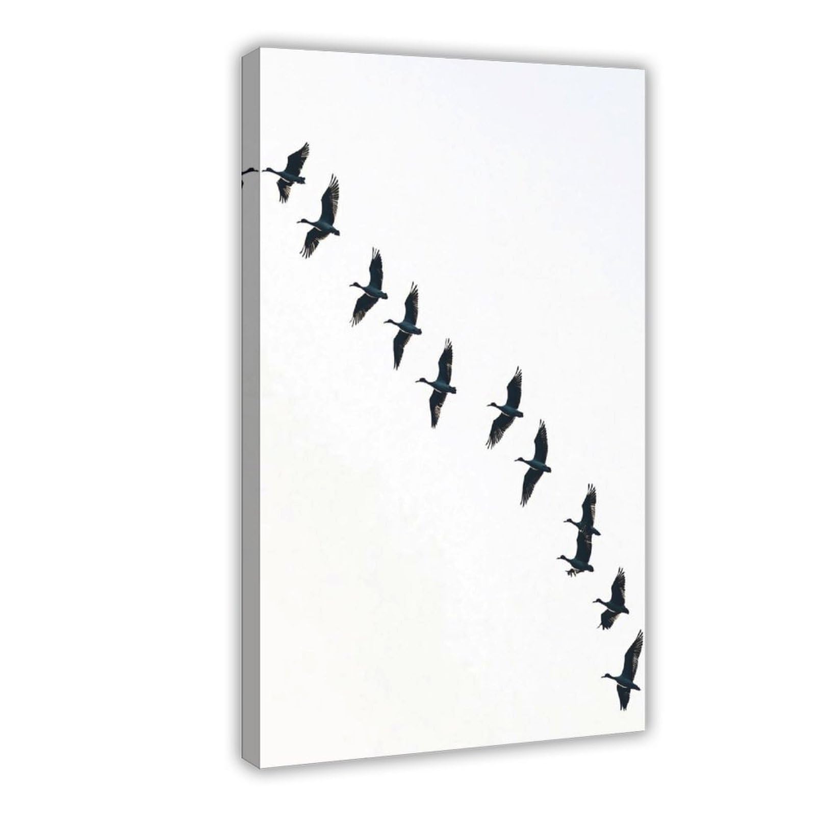 Qnvjqkdsi Frame Flying Cranes Elegant Bird Art Canvas Poster Bedroom Decor Landscape Office Room Decor Gift 12" L X 18" W
