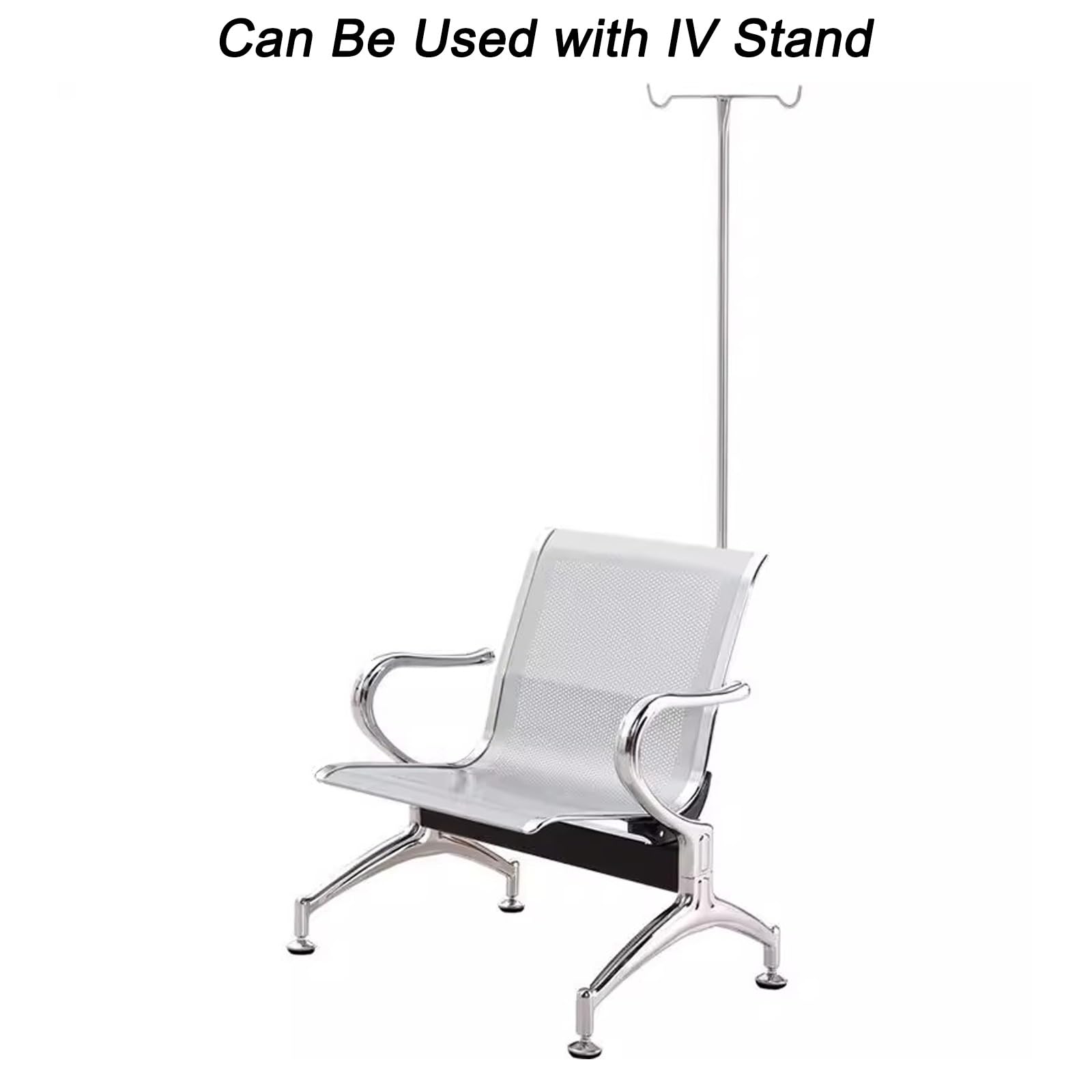 Wartezimmer Stühle, Wartezimmerbank, Wartebank mit Armlehnen, 150 Kg Tragkraft, Empfangsstuhl für Flughafen, Klinik, Büro(Blue)